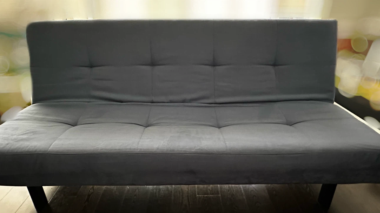 Navy Blue Tufted Futon Sofa Bed - photo 2