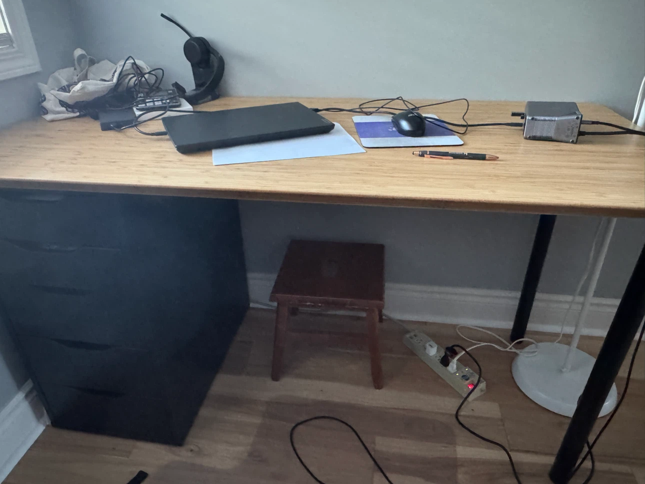 Desk with cabinet