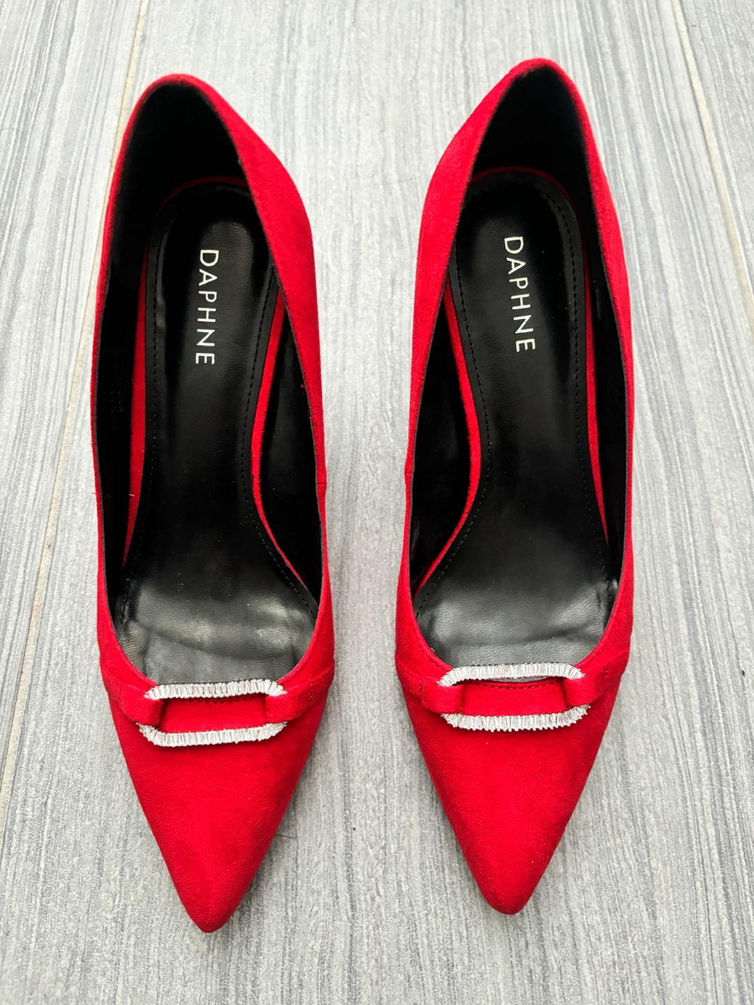 DAPHNE Red Suede Pumps with Embellishment - photo 2