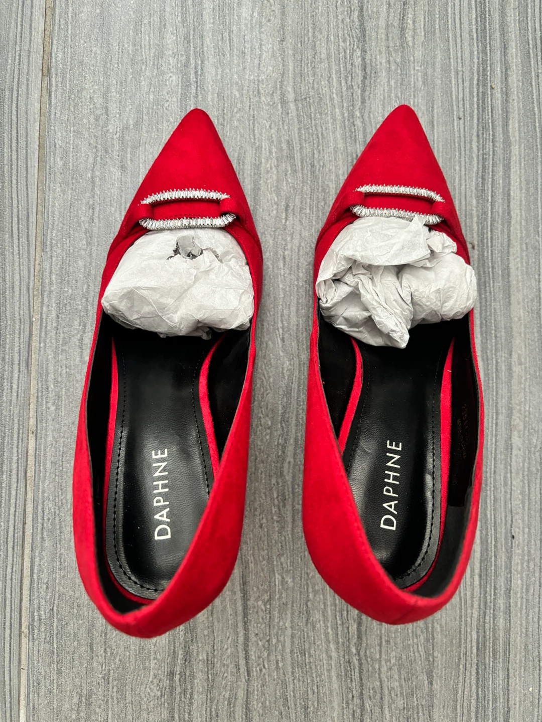 DAPHNE Red Suede Pumps with Embellishment - photo 4