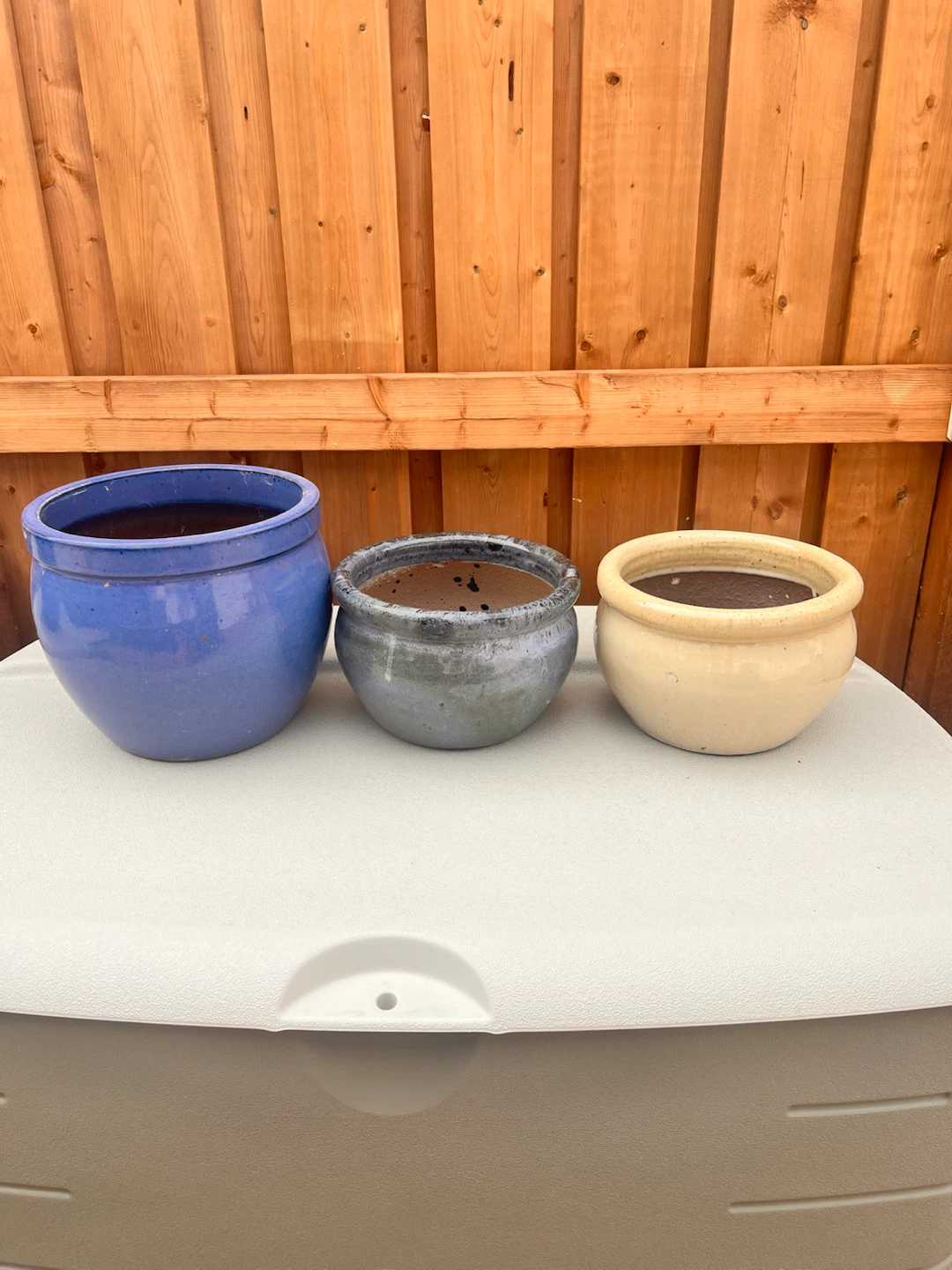 Set of 3 earthenware Ceramic Planters