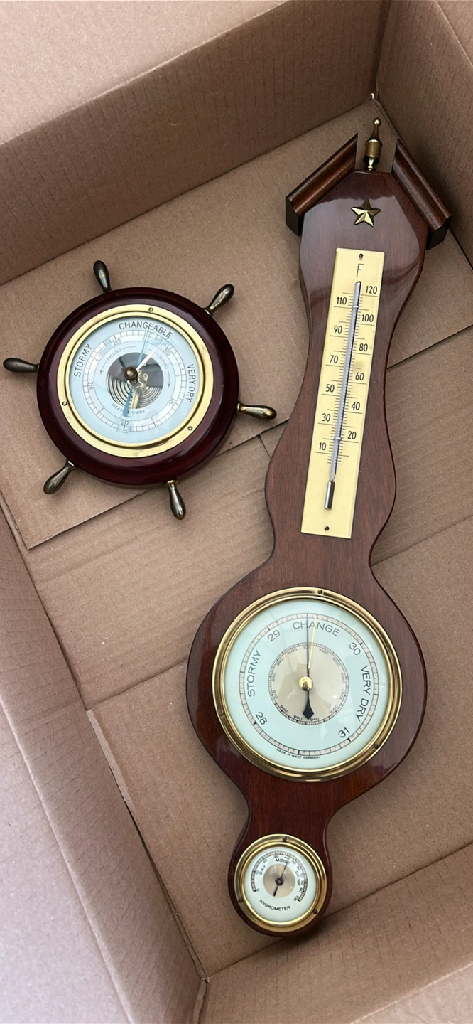 Nautical Weather Station Barometer and Thermometer Set