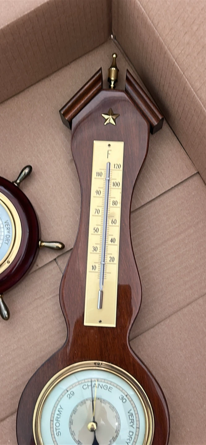 Nautical Weather Station Barometer and Thermometer Set - photo 3