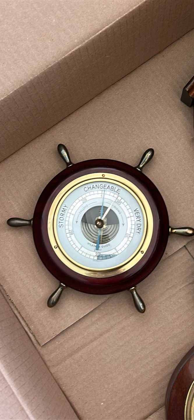 Nautical Weather Station Barometer and Thermometer Set - photo 4