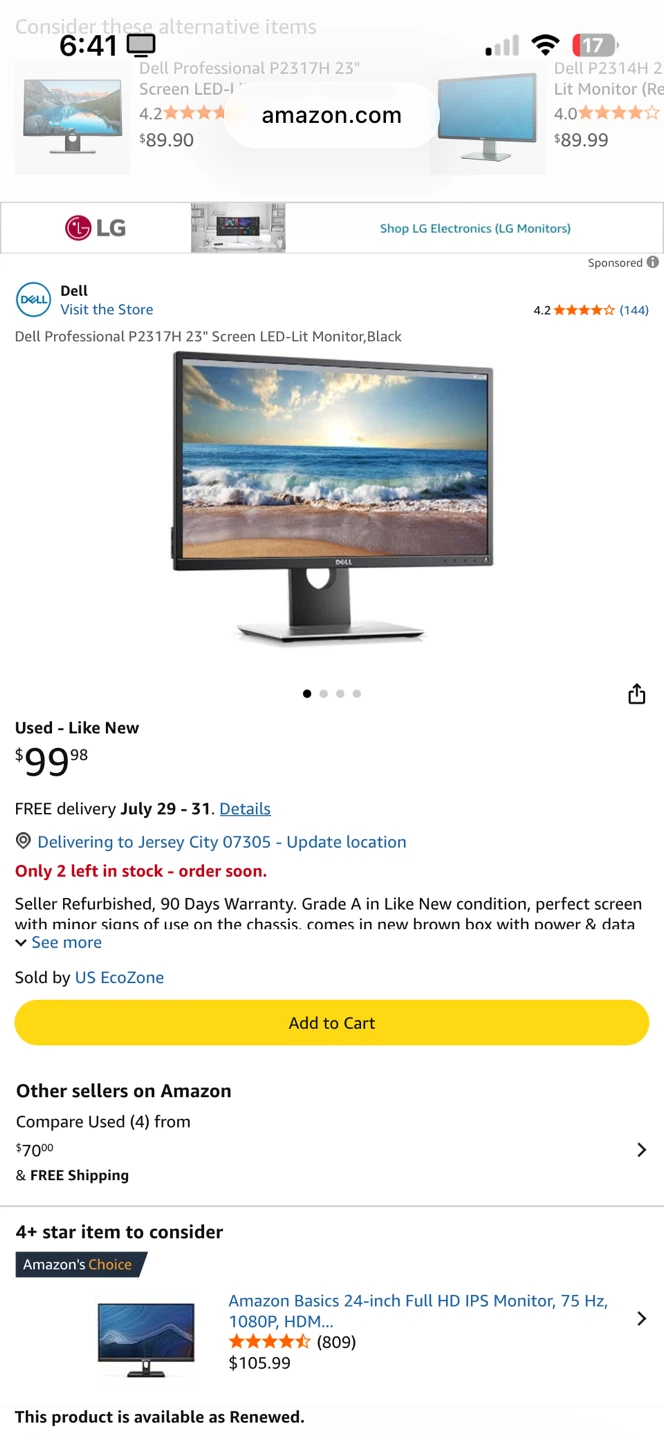 Dell P2317H 23" LED Monitor