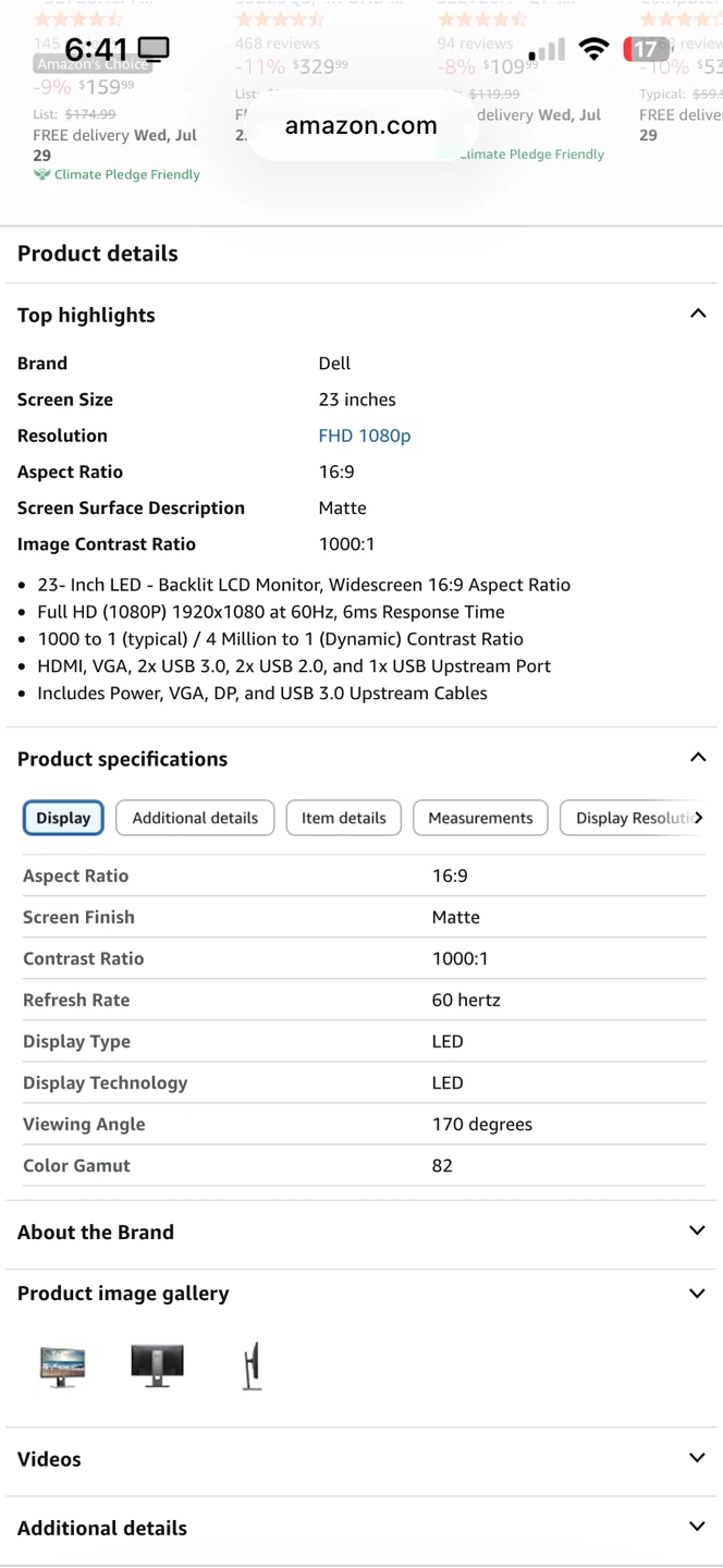Dell P2317H 23" LED Monitor - photo 2