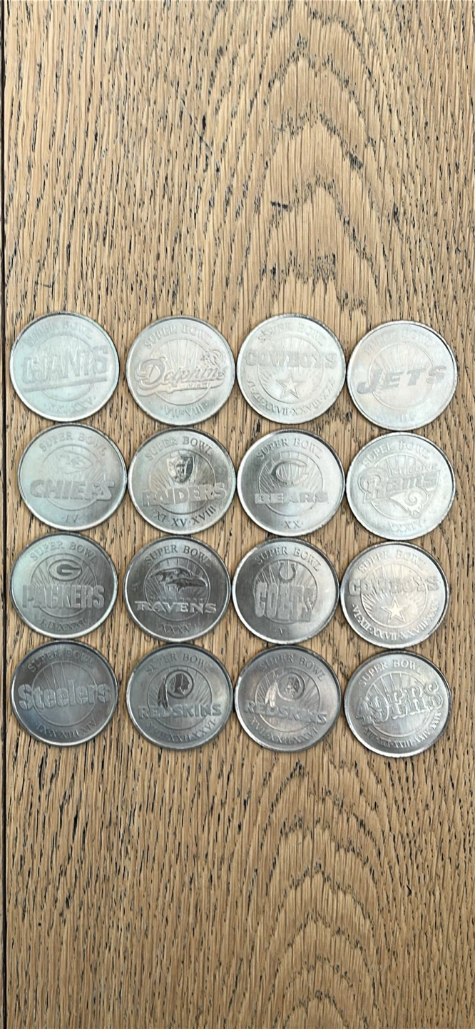 Collection of NFL Budweiser Football Collectible Coins