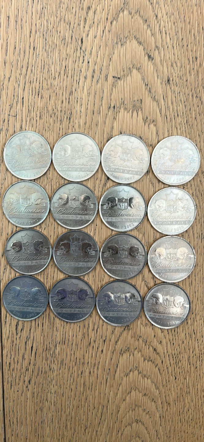 Collection of NFL Budweiser Football Collectible Coins - photo 4