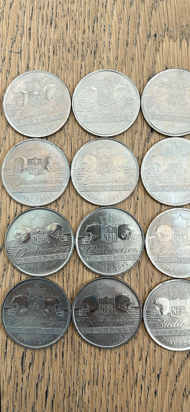 Collection of NFL Budweiser Football Collectible Coins - photo 5