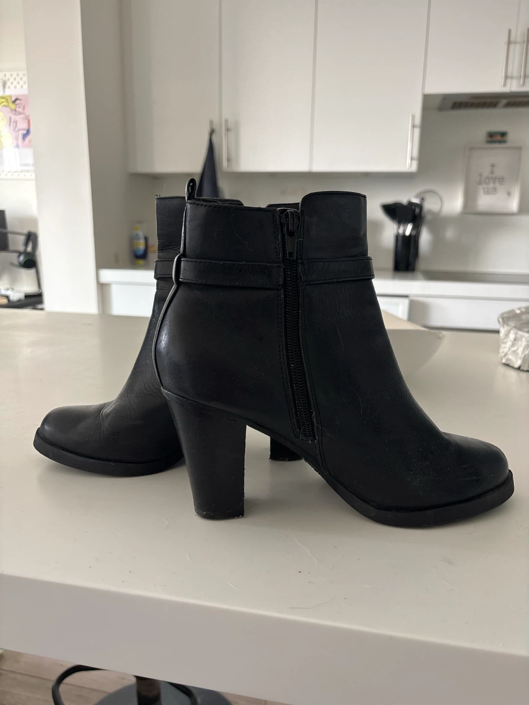 Black Faux Leather Ankle Boots - photo 2