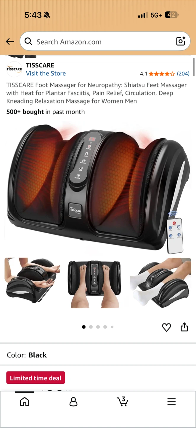 TISSCARE FeetFlo C1 Air Foot Massager with Heating