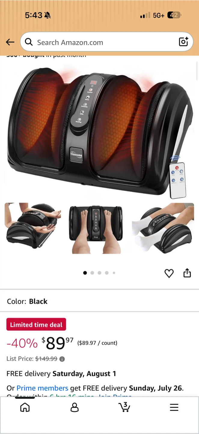 TISSCARE FeetFlo C1 Air Foot Massager with Heating - photo 4