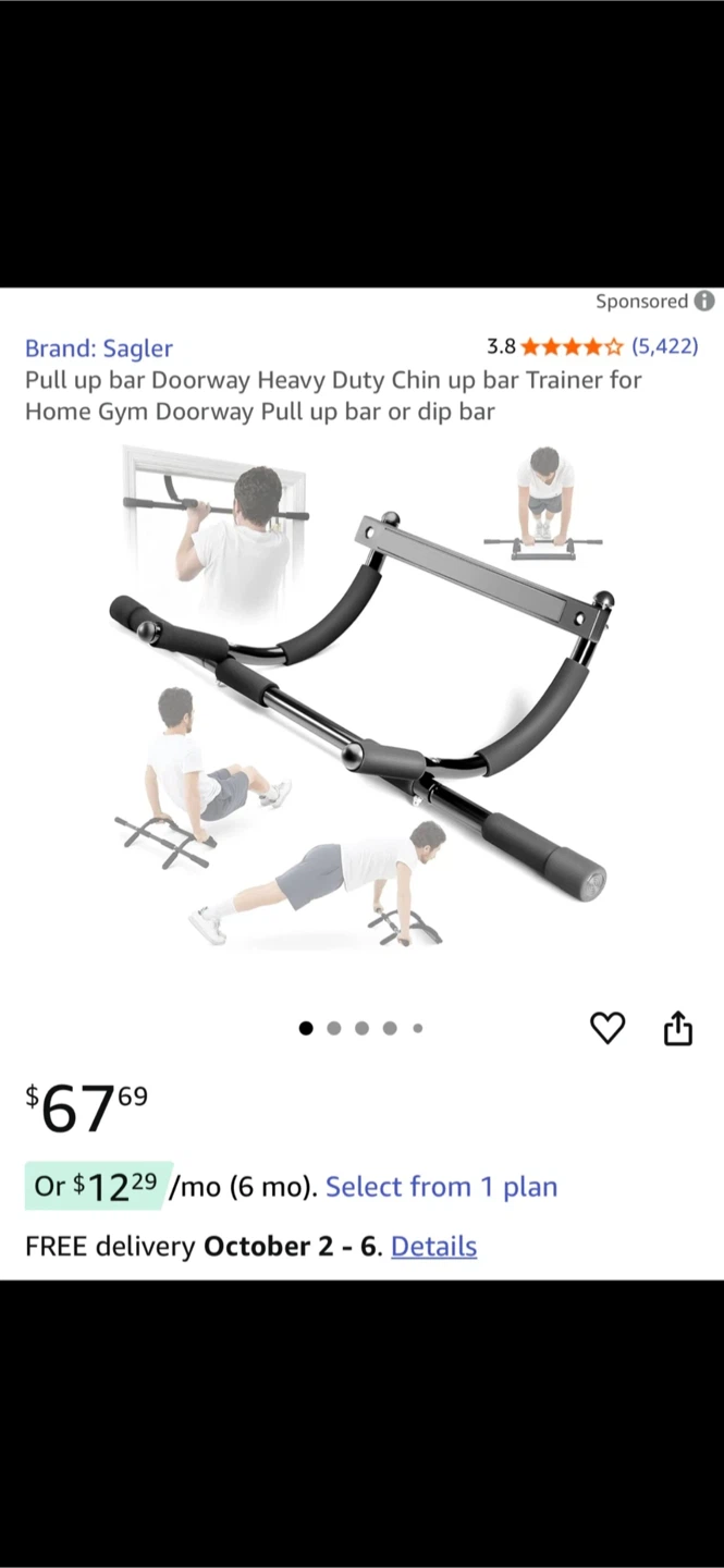 Doorway pull up bar (like new)