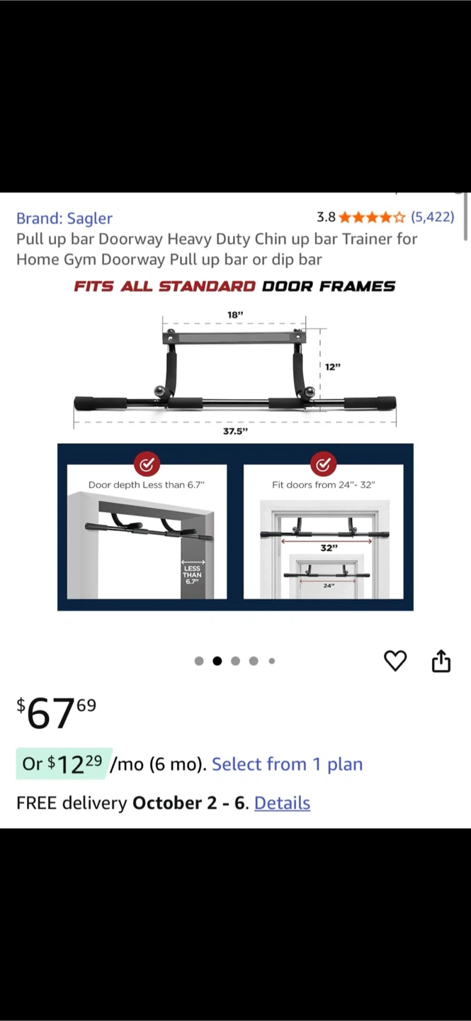 Doorway pull up bar (like new) - photo 2