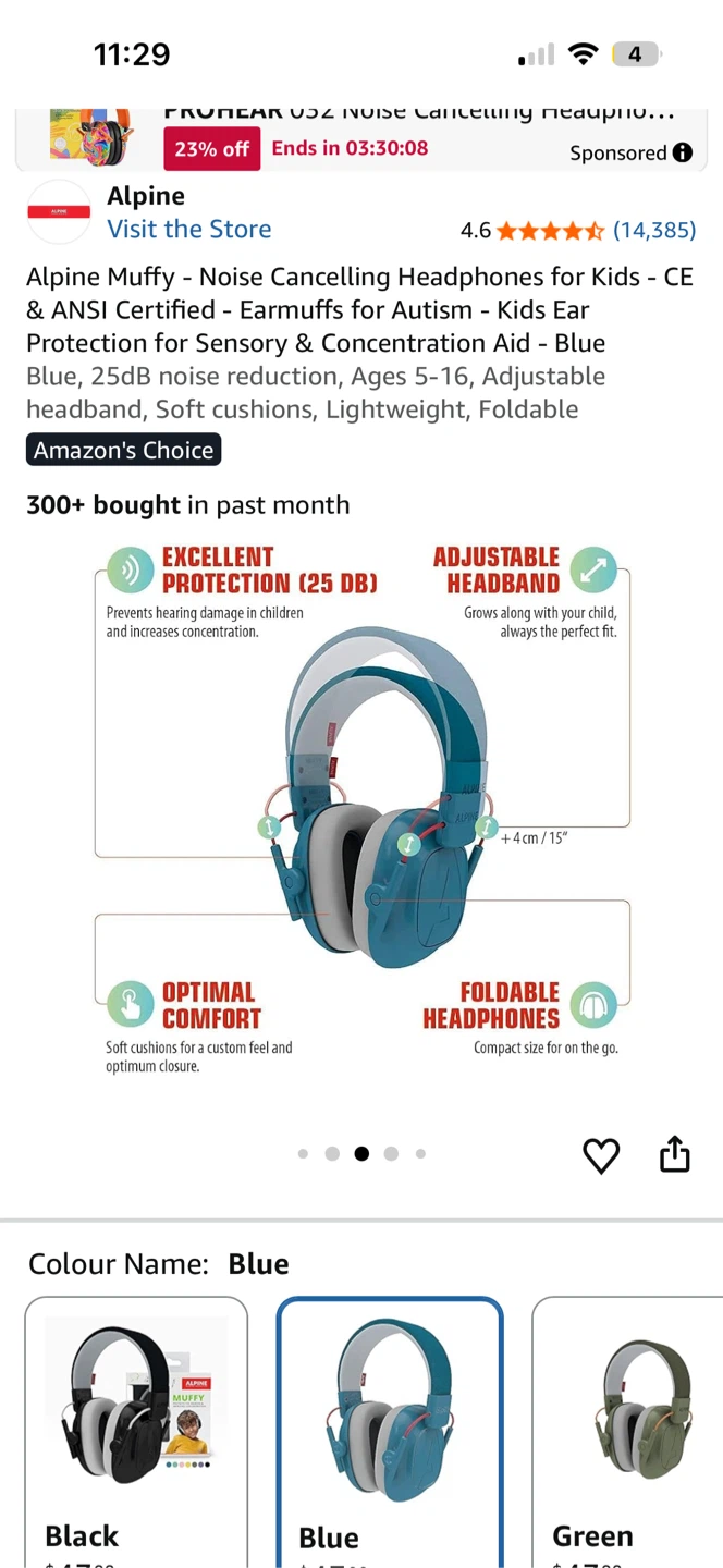 Alpine Muffy Noise Cancelling Headphones for Kids - photo 3
