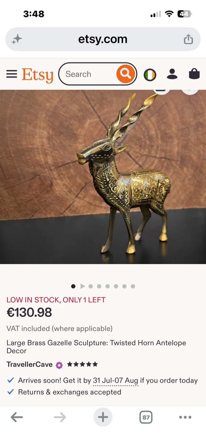 Beutifull handicrafts Brass Gazelle Sculpture - photo 3