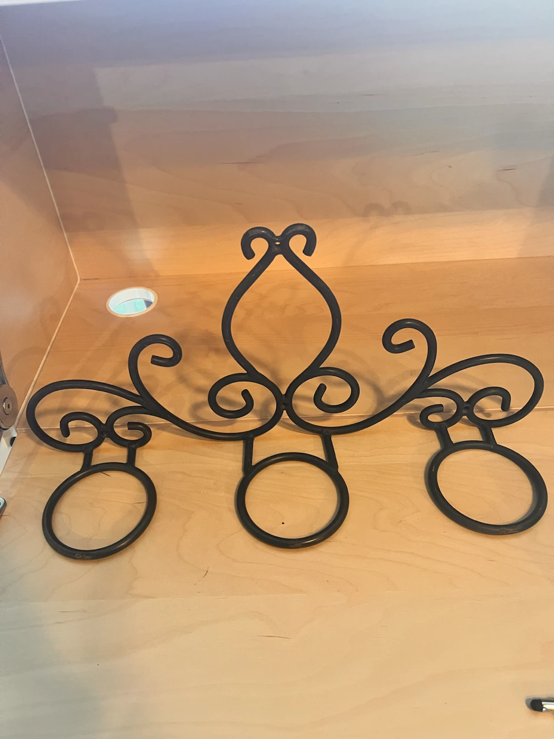 Wrought Iron 3-Cup Holder Wall Mount