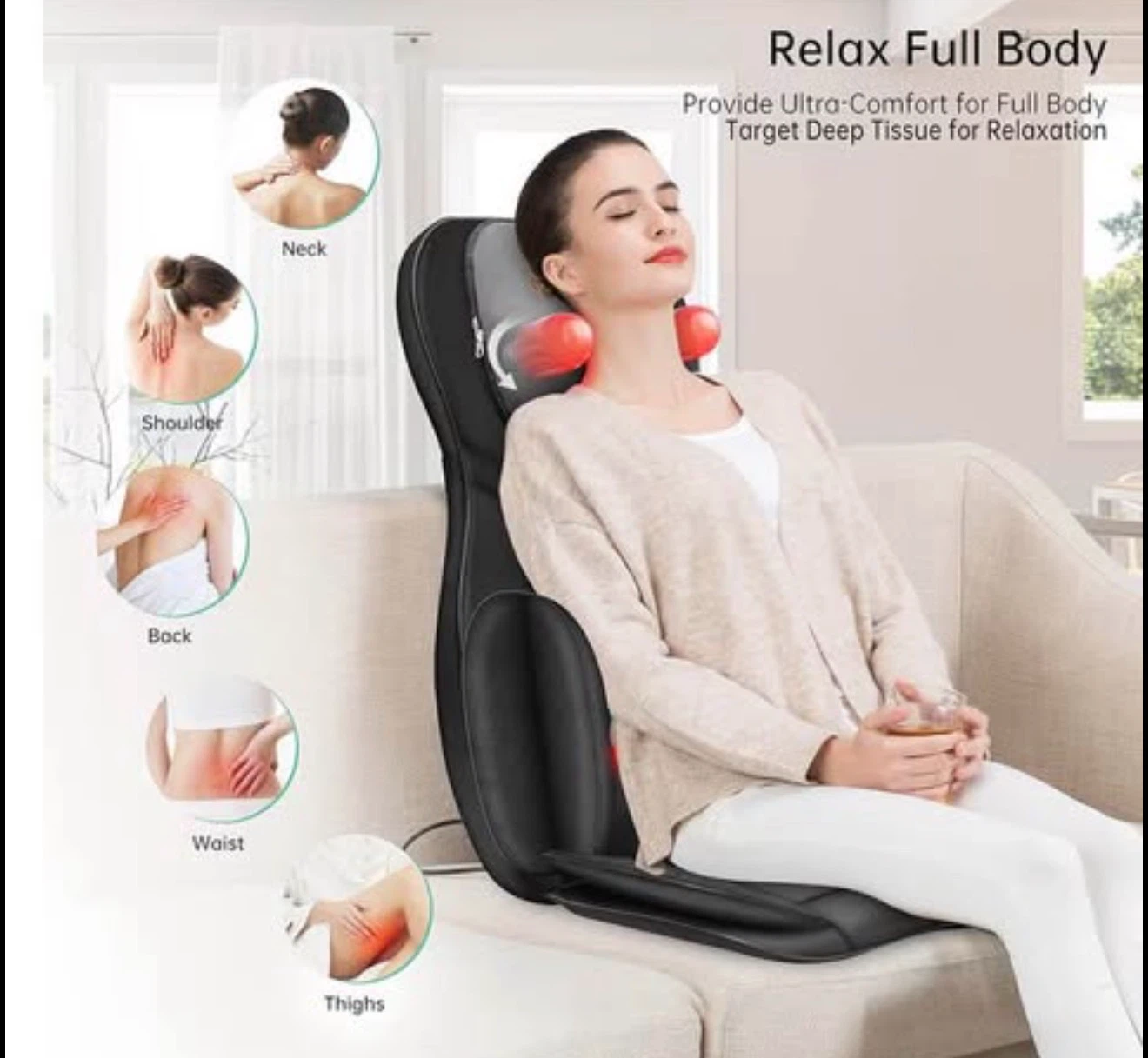 Deep Kneading Shiatsu Massage Seat Cover - photo 3