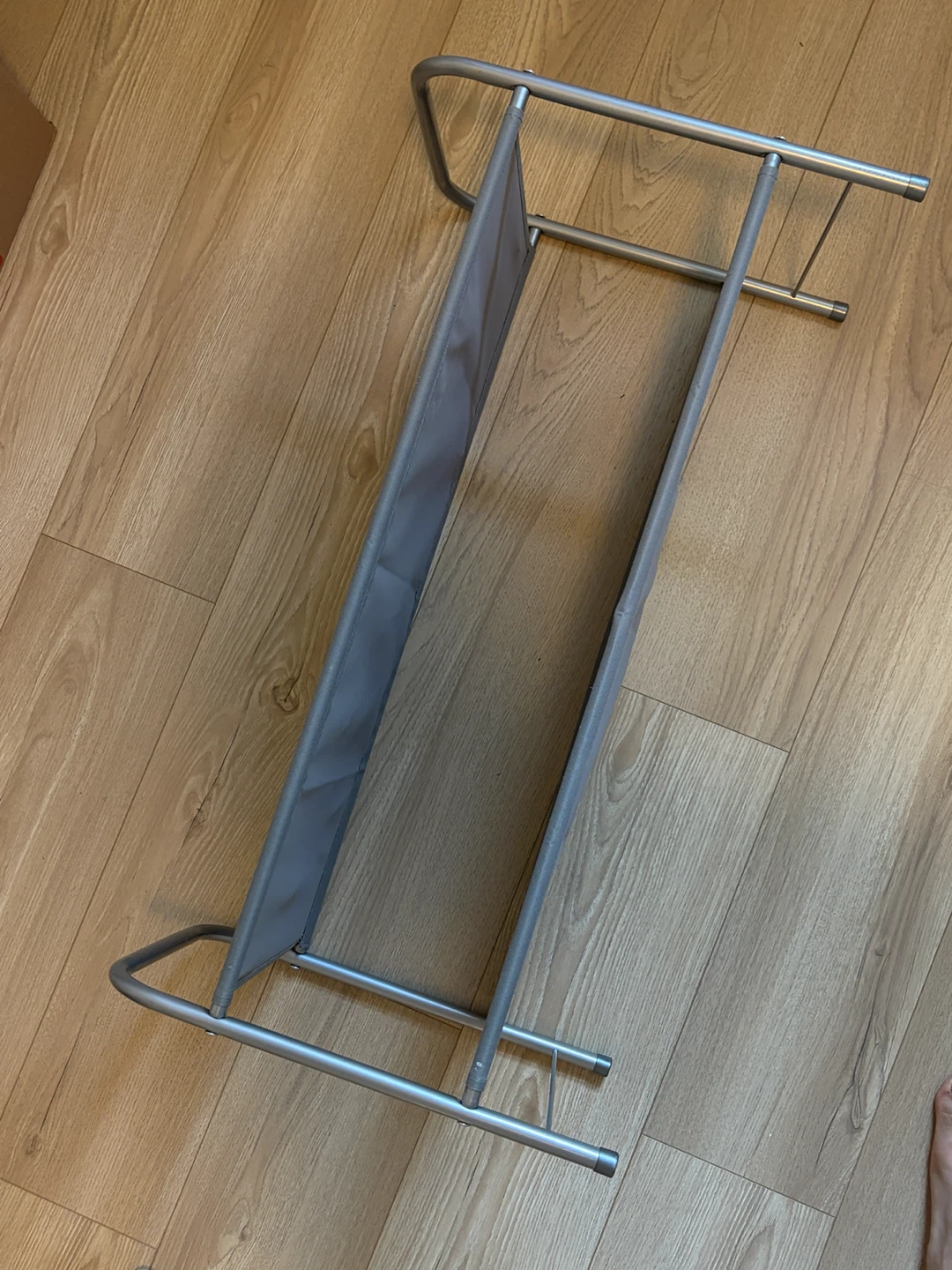 Grey Fabric and Metal Magazine Rack