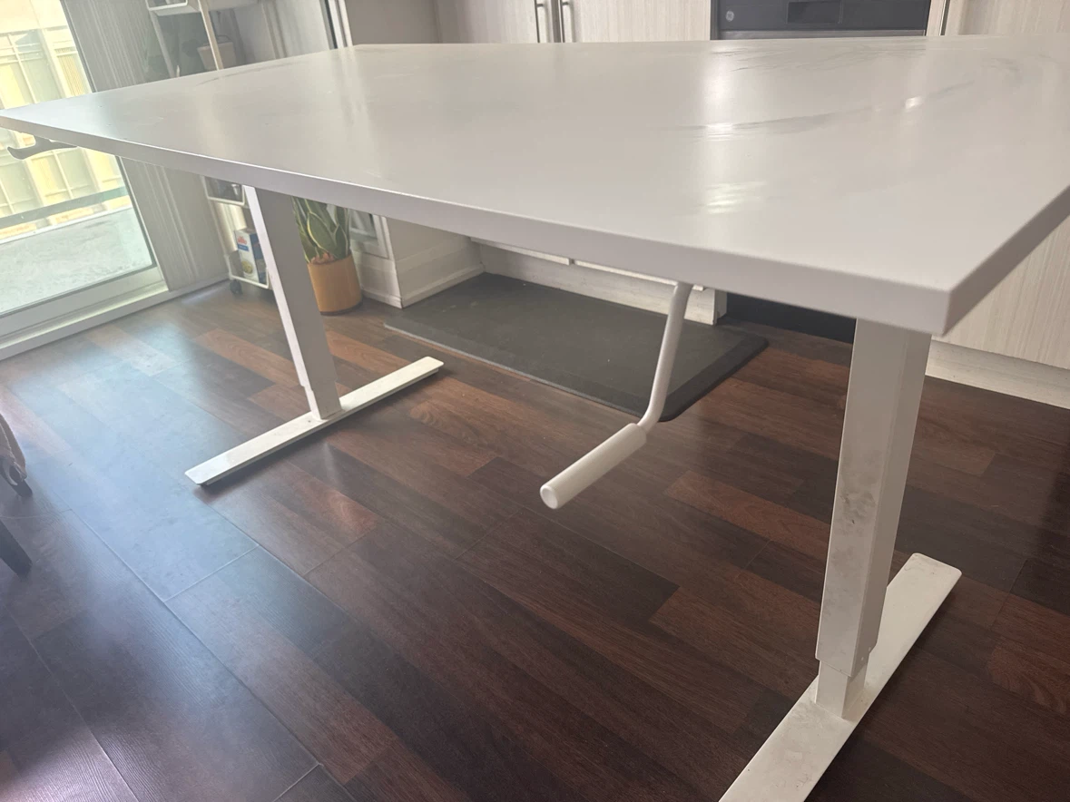 Ikea White Standing Desk with Crank - photo 4