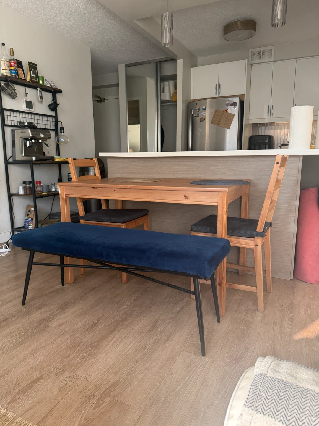 Wooden Dining Table with Bench