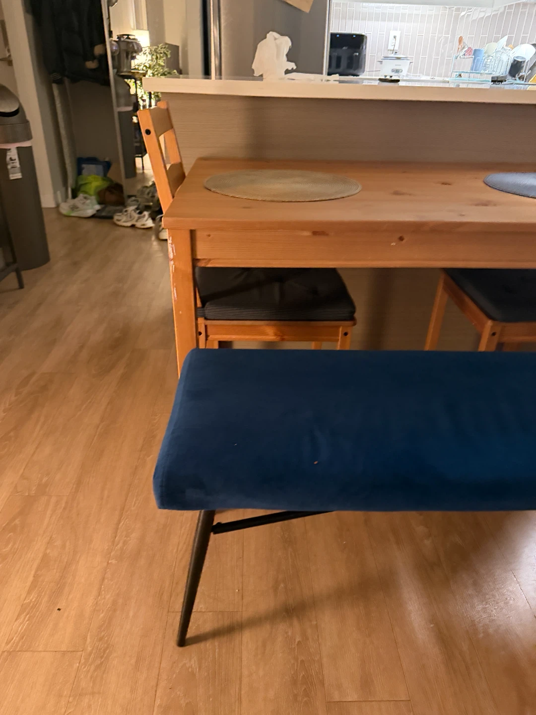 Wooden Dining Table with Bench - photo 3
