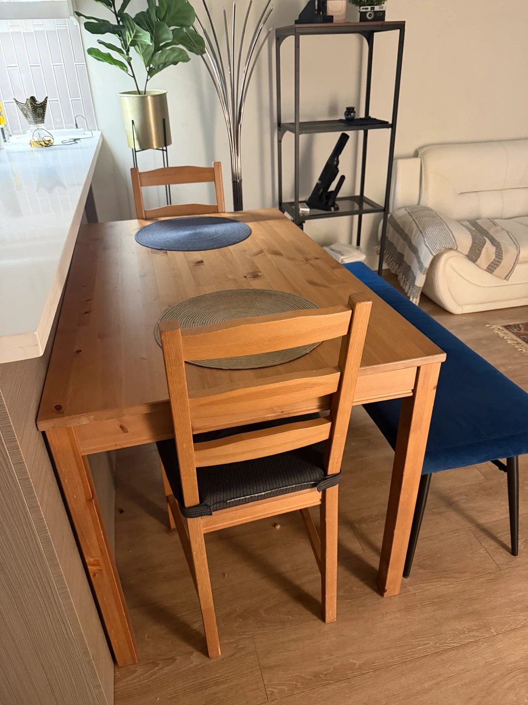 Wooden Dining Table with Bench - photo 5