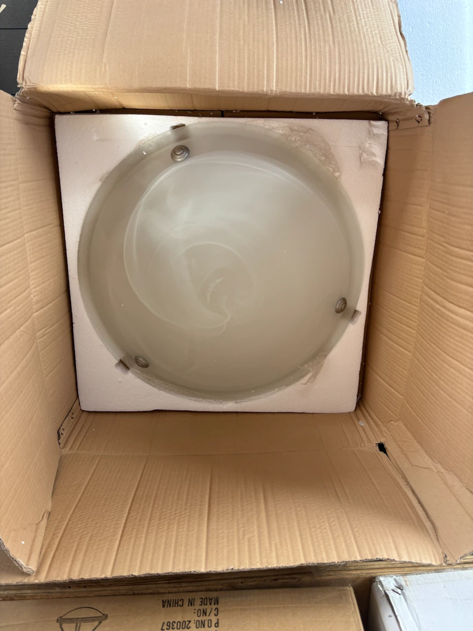 NOS Frosted Glass Semi-Flush Mount Light, 7 Available - photo 3