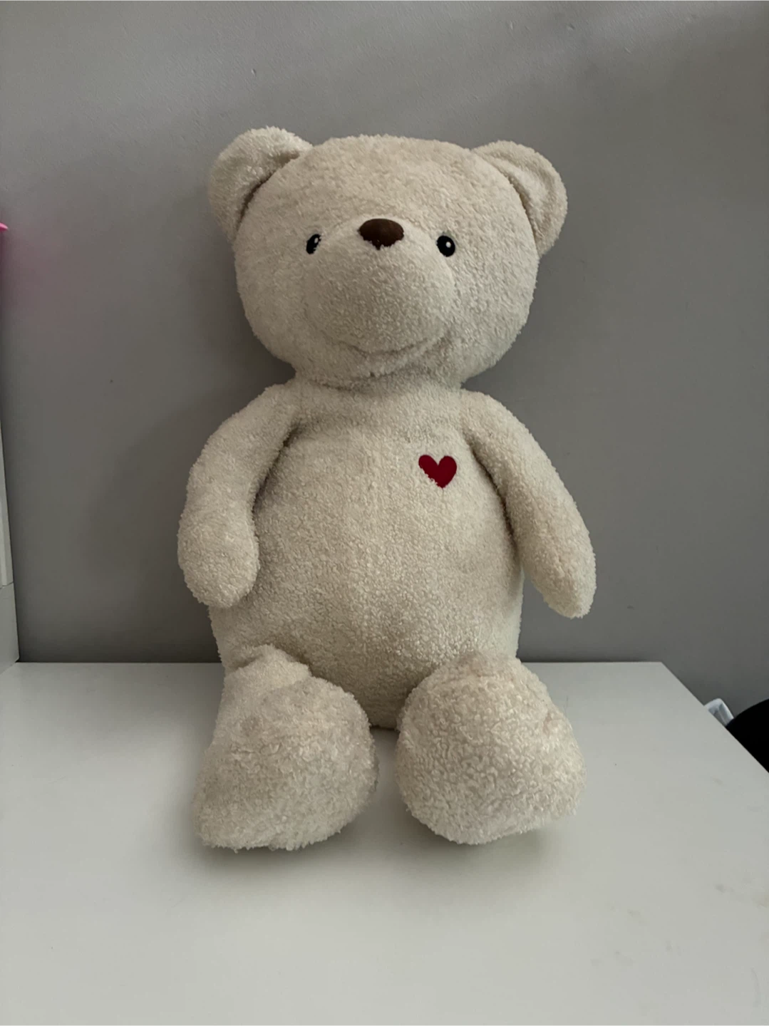 Cream Teddy Bear with Heart