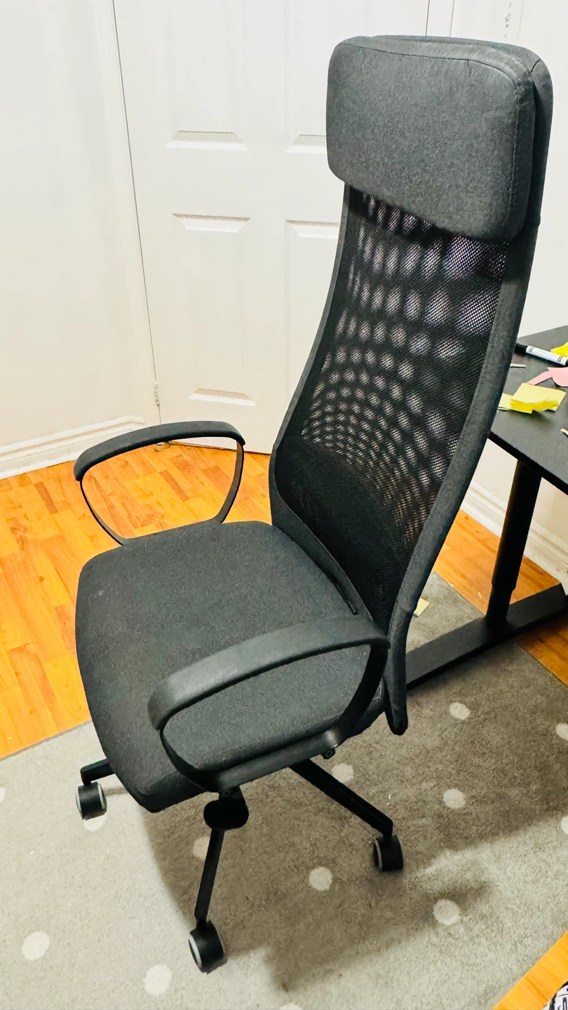 Dark Grey Mesh Office Chair with Headrest - photo 3