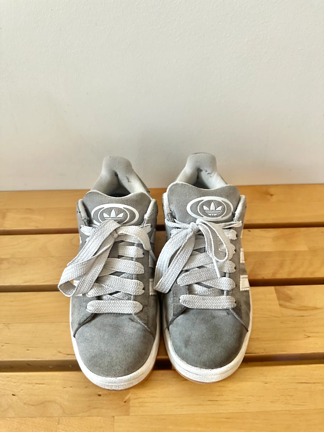 Grey adidas campus shoes