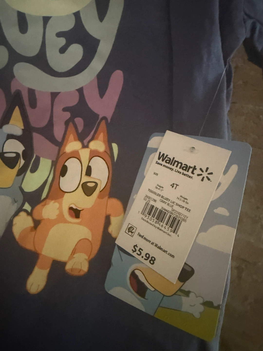 Bluey Toddler Graphic T-Shirt Size 4T - photo 2