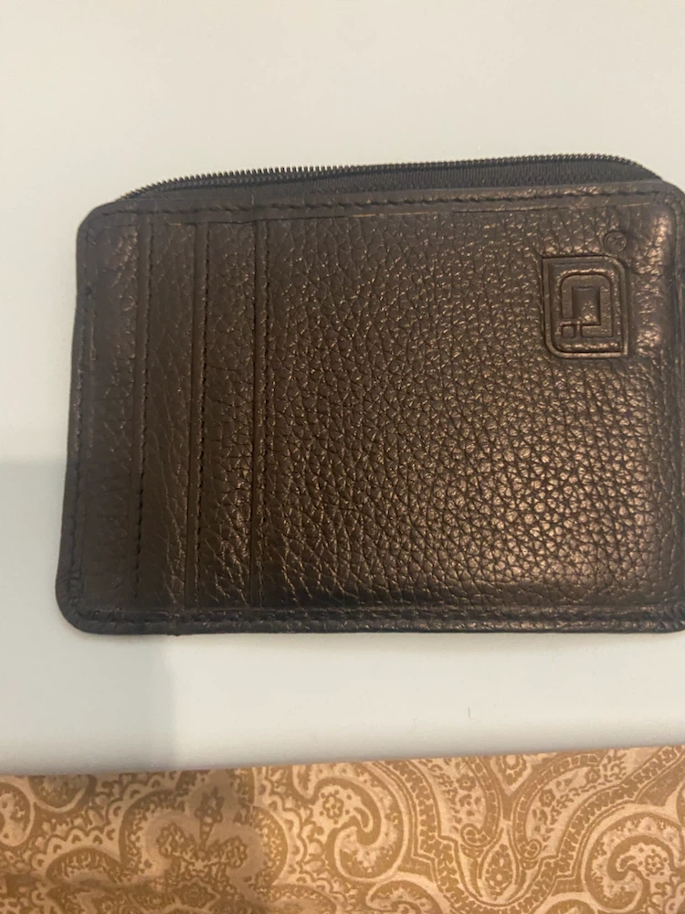Black Leather Card Holder Wallet - photo 2