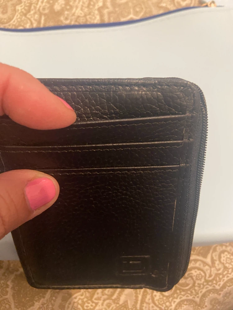 Black Leather Card Holder Wallet - photo 3
