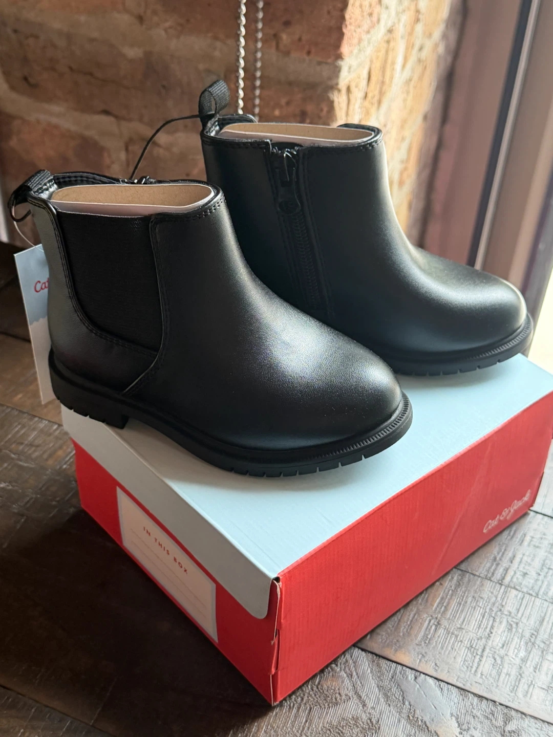 Cat & Jack Black Tanner Boots kids Size 7