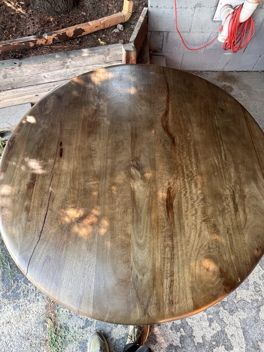 Four Hands Round Wood Table with Adjustable Cast Iron Base - photo 4