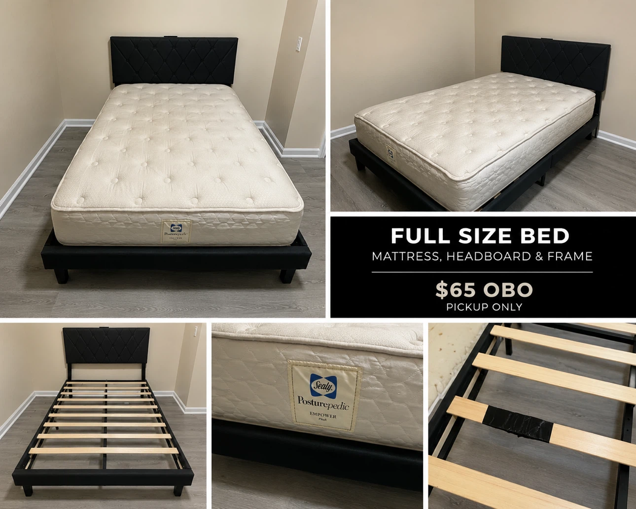 Full Size Bed – Mattress, Headboard & Frame