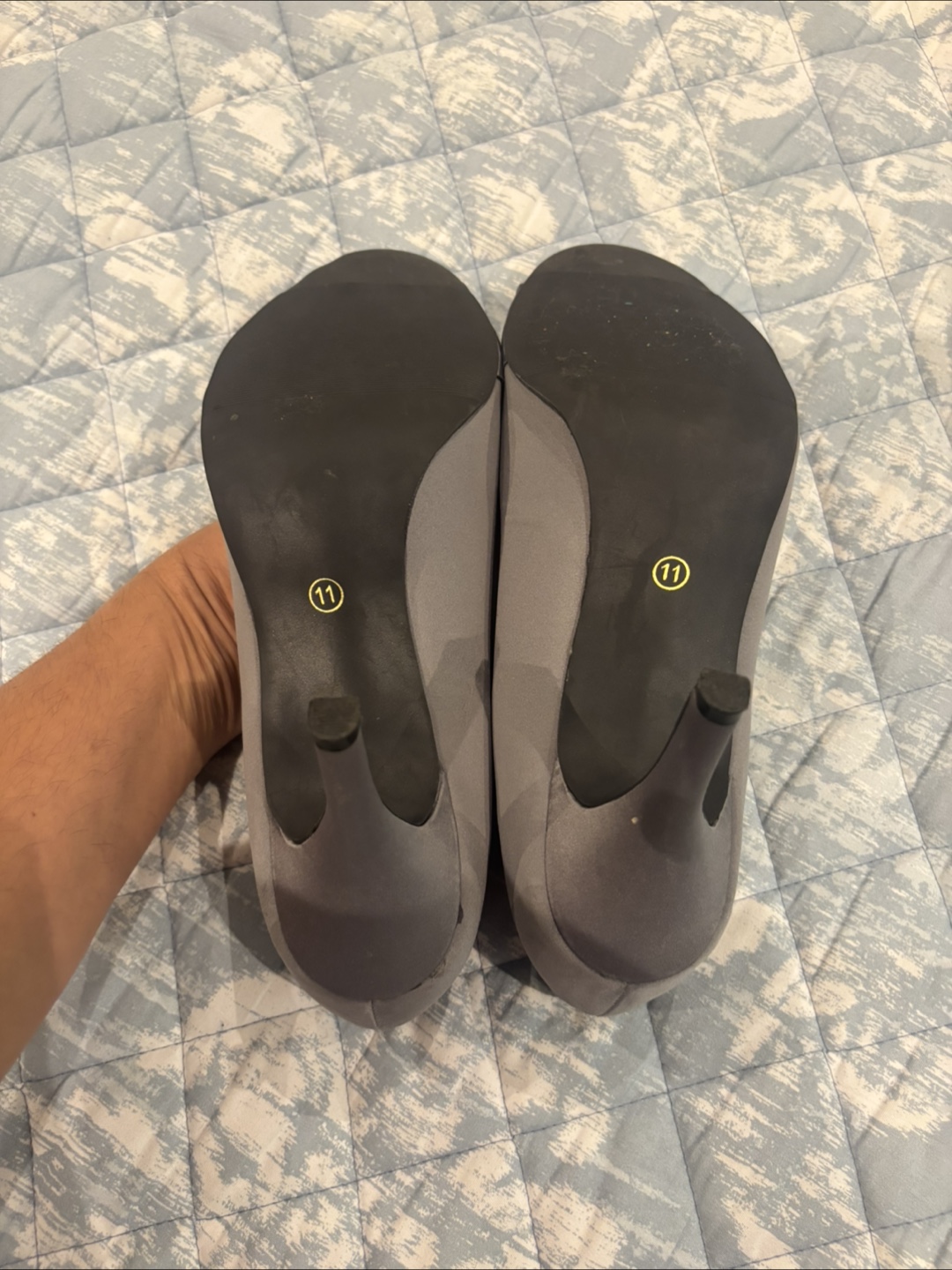 Grey Peep-Toe Heels Size 11 - photo 3