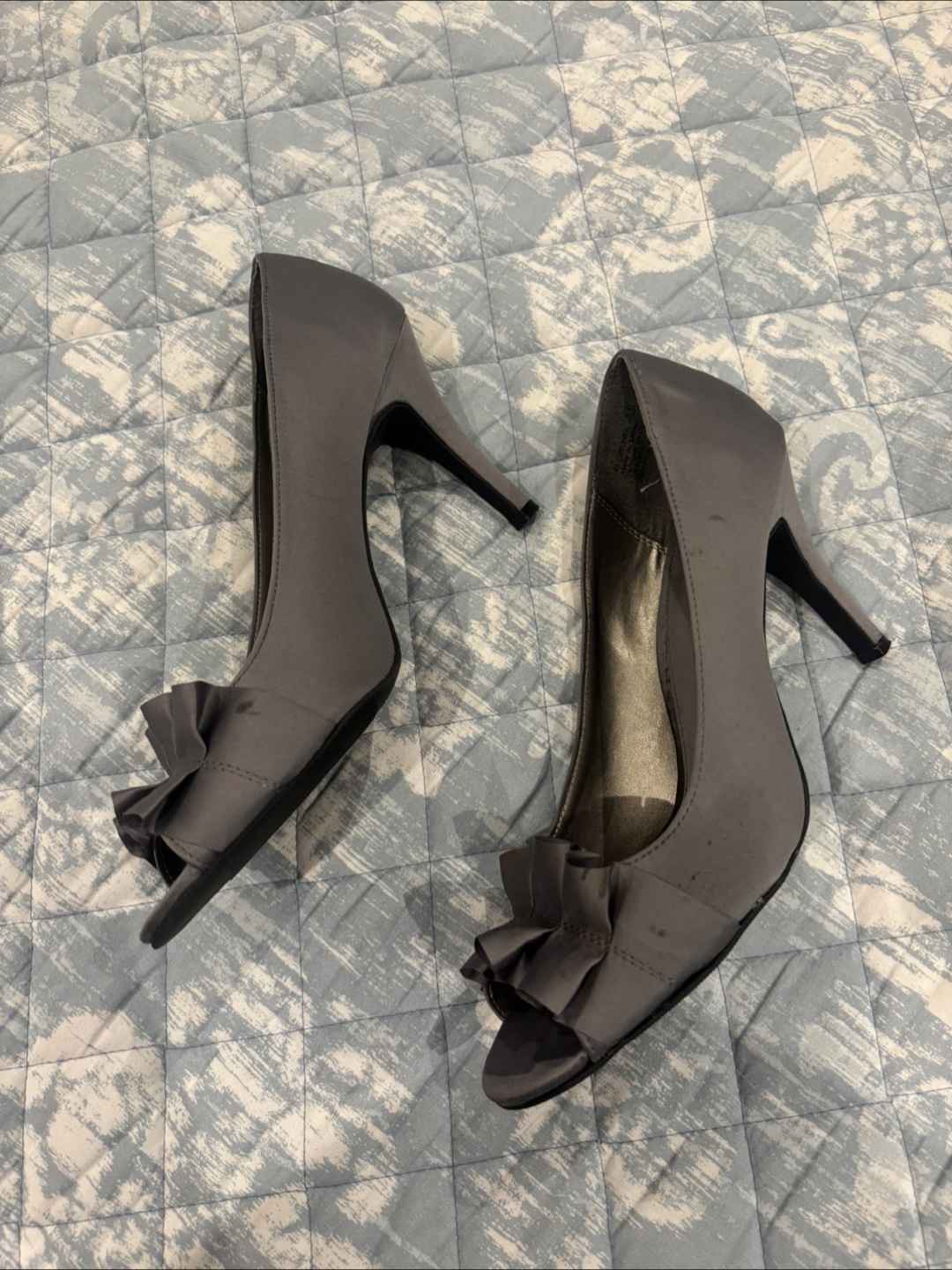 Grey Peep-Toe Heels Size 11