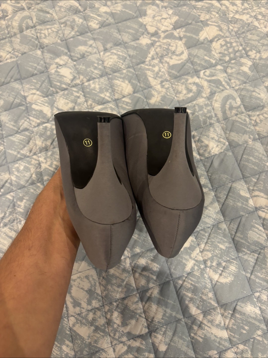 Grey Peep-Toe Heels Size 11 - photo 4