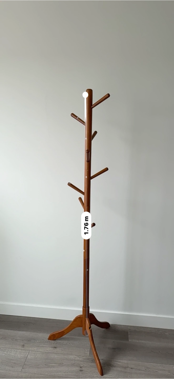 🔥 Classic Wooden Free-Standing Coat Rack (1.76m / 8 Hooks) 🧥
