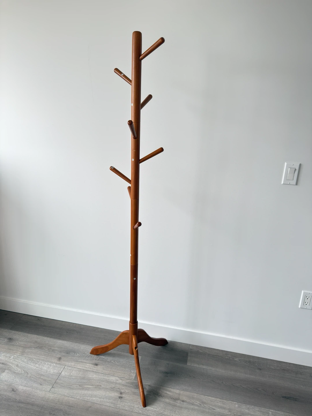 🔥 Classic Wooden Free-Standing Coat Rack (1.76m / 8 Hooks) 🧥 - photo 2