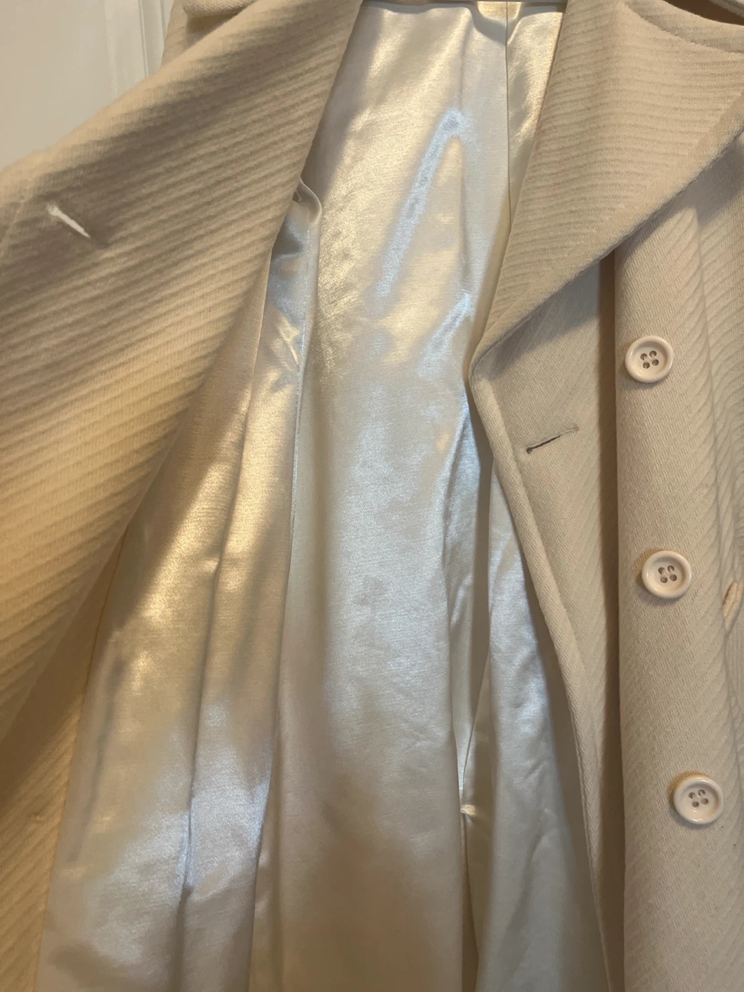 Le Château Cream Wool Blend Coat - photo 3