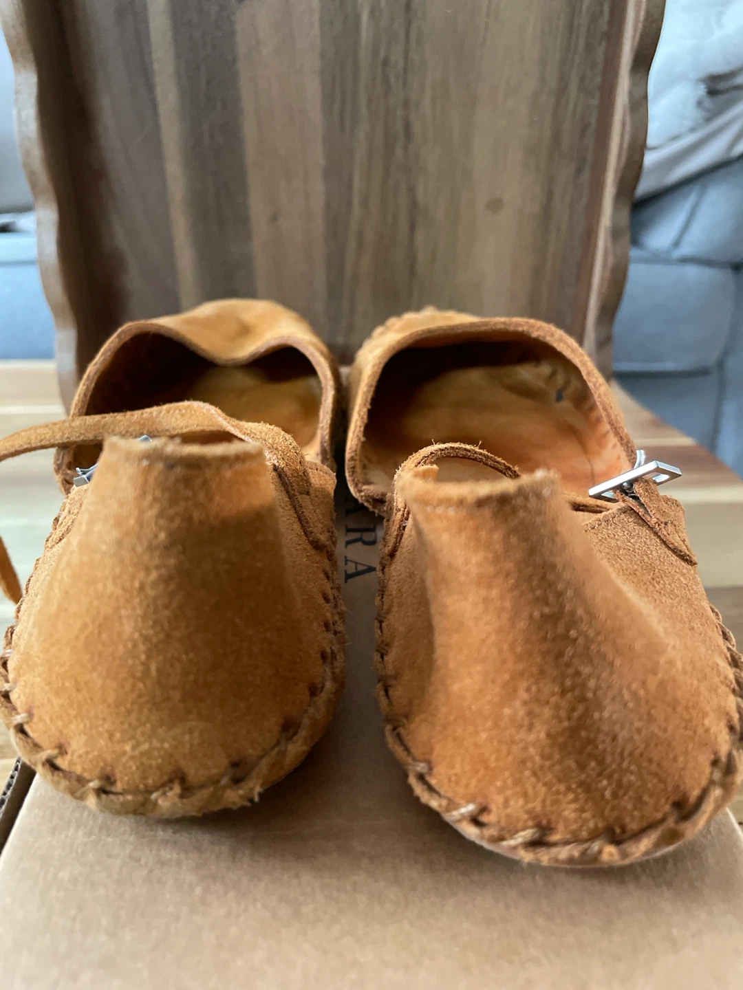 Tan Suede Mary Jane Flats - photo 3
