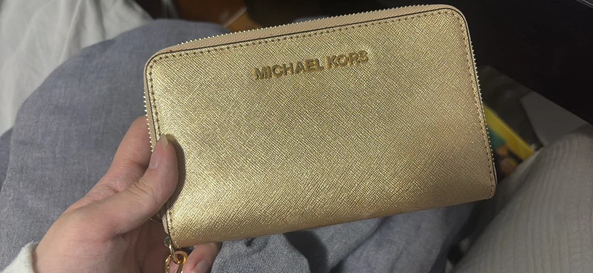 Michael Kors Gold Zip Around Wallet