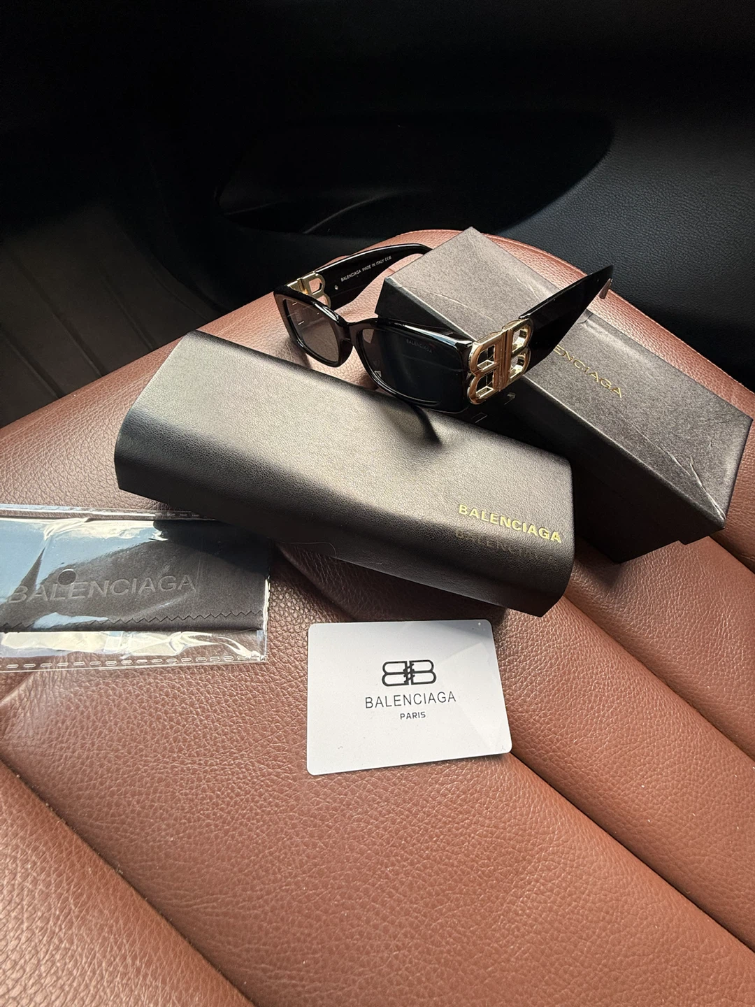 Balenciaga Sunglasses BB Logo Black Gold