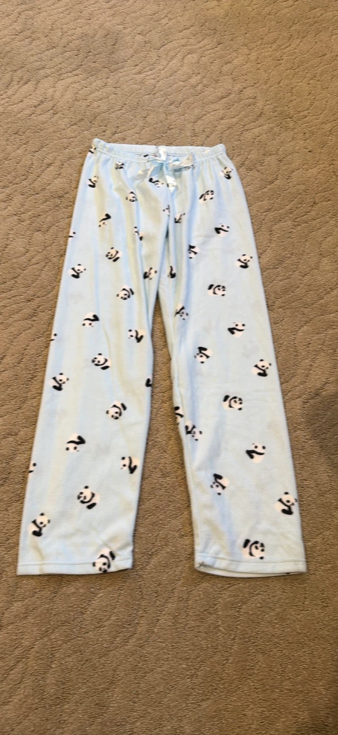 Light Blue Panda Print Pajama Pants medium