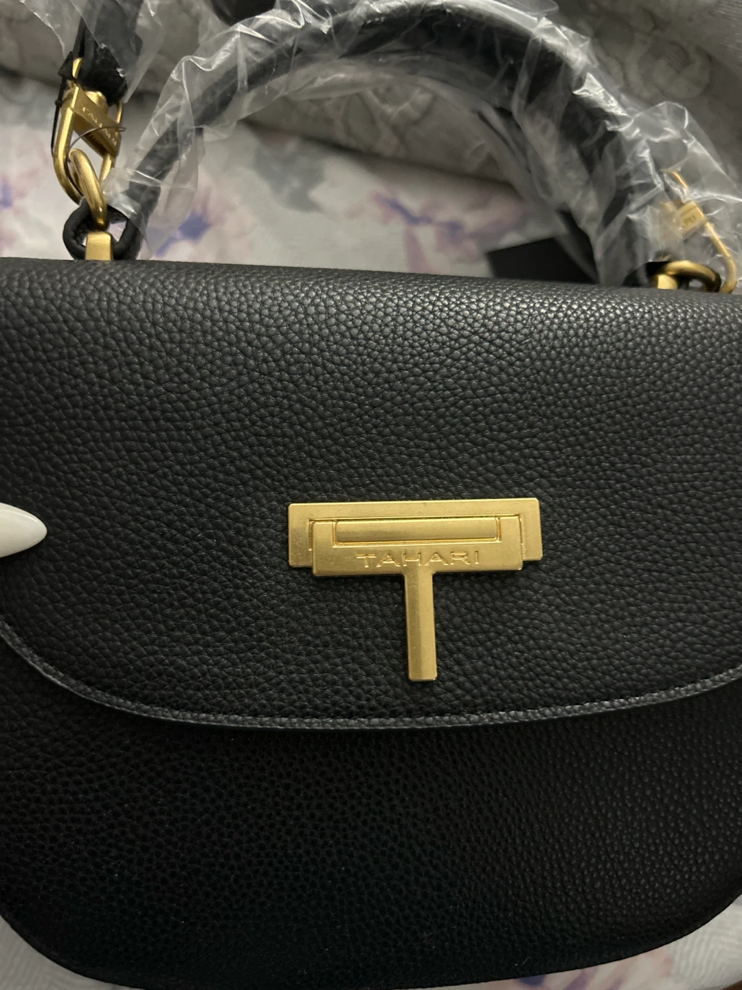Tahari Black Leather Crossbody Bag