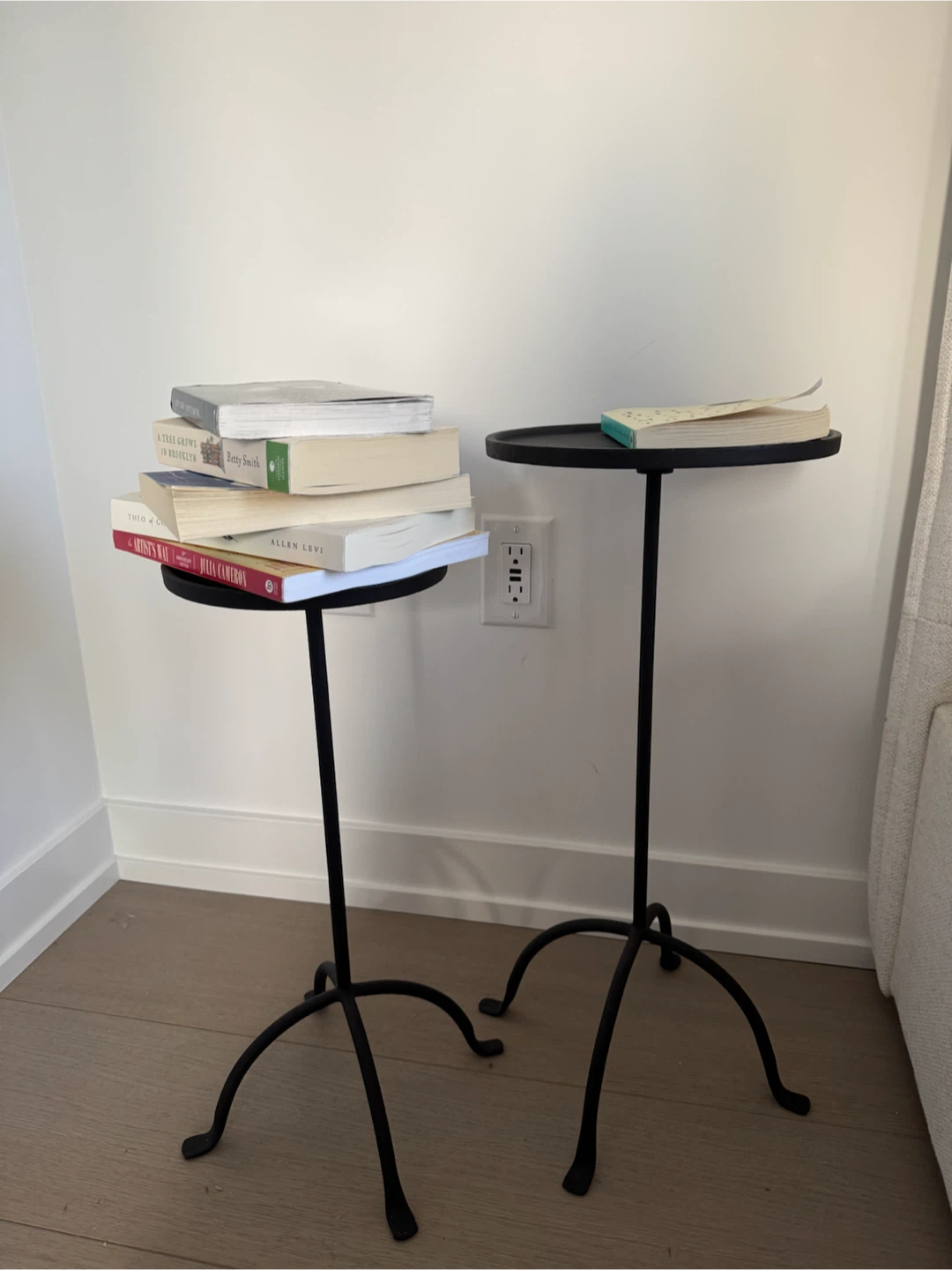 Unopened NEW Set of 2 Black Metal Accent Side Tables