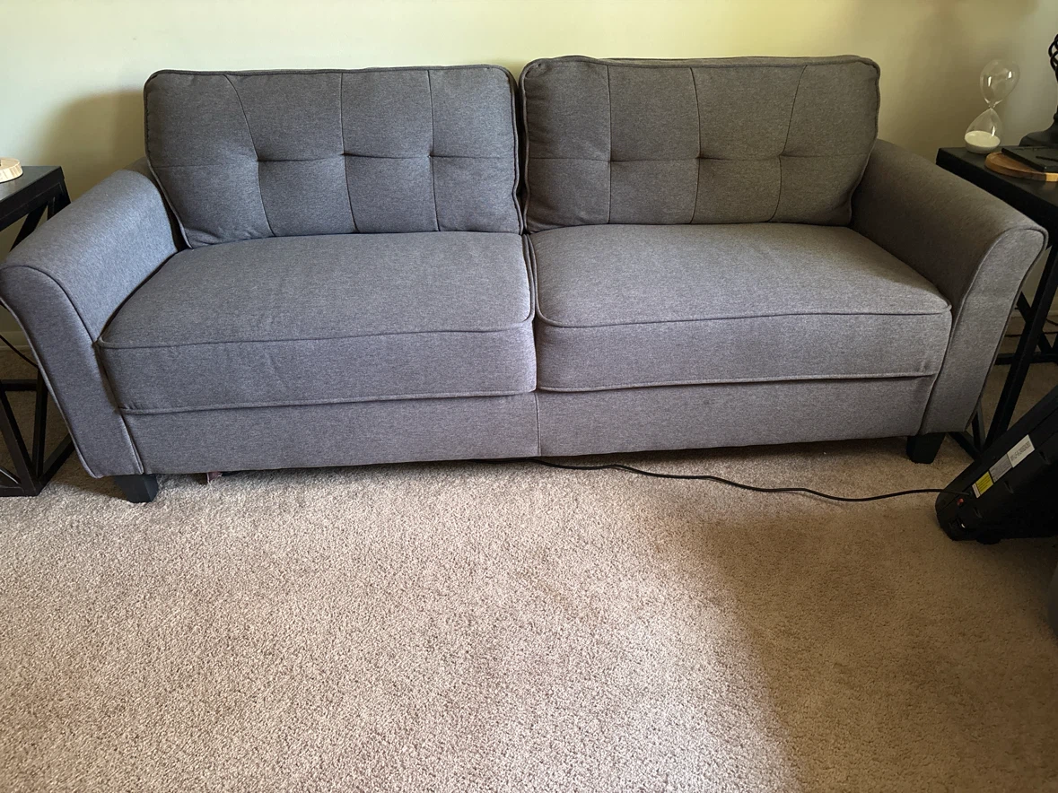 Gray Tufted Sofa - photo 2